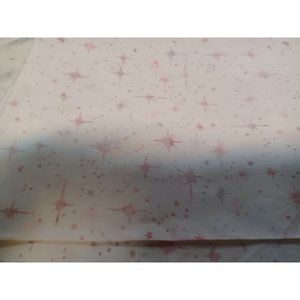 Fabric Remnant About 80" x 45" White with Light. Blue Pink Purple